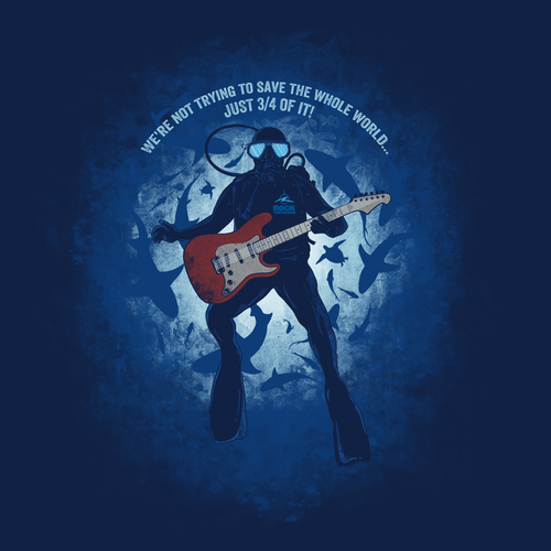 Rock t-shirt with the title 'Rock The Ocean'