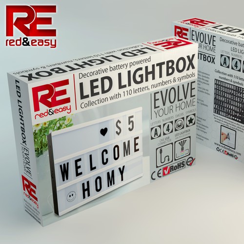 LED lighting design with the title 'Erstelle die coolste und schönste Box für die beste LED LightBox mit umfangreichem Zubehör'