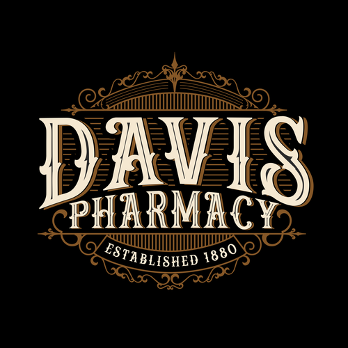 Gold t-shirt with the title 'Davis Pharmacy'