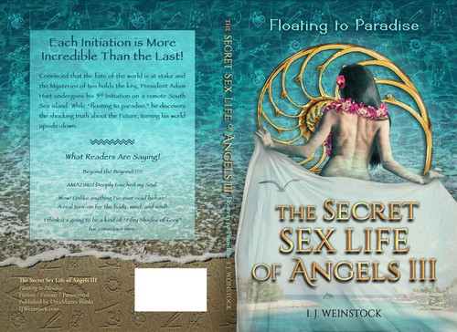 Angel wing design with the title 'Book 3 "Floating to Paradise" of the Secret Sex Life of Angels'