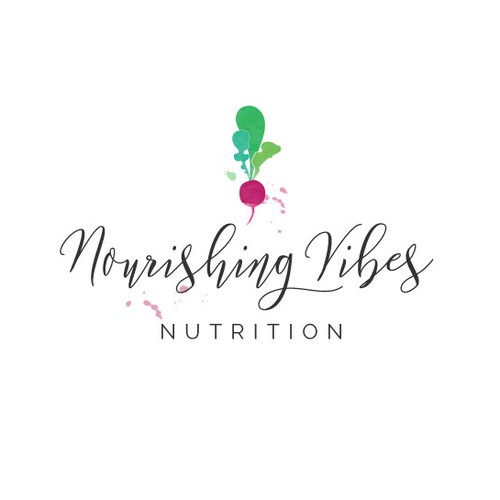 Nutritionist logo with the title 'Nourishing Vibes'
