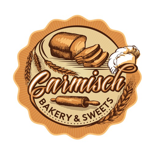 Bread design with the title 'Garmisch logo design'