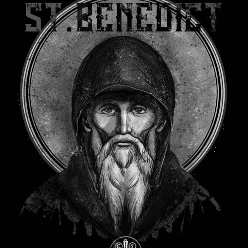 Religious t-shirt with the title 'St Benedict'