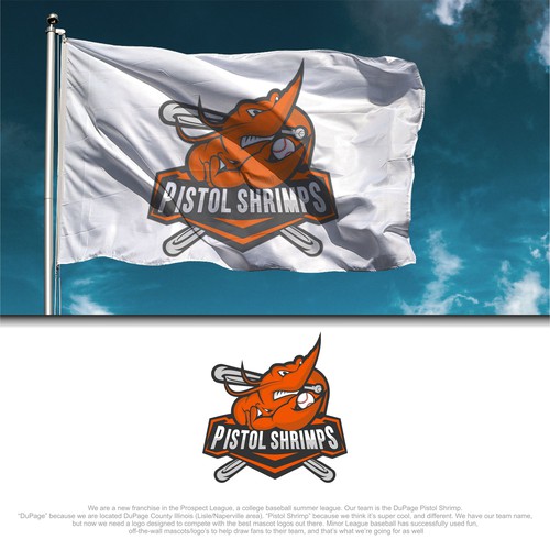 Shrimp logo with the title 'logo for baseball club'
