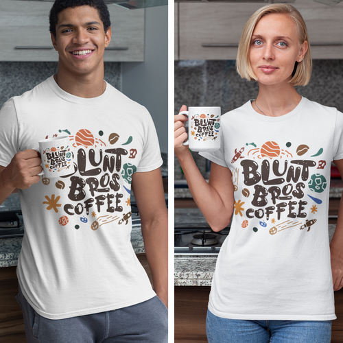 Coffee t-shirt with the title 'Blunt Bros coffee t-shirt design'