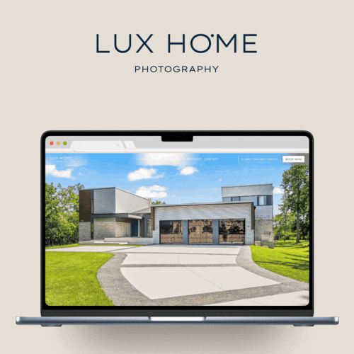 Design with the title 'Lux Home Photography Website'