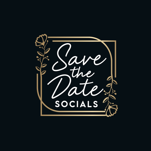 Wedding logo with the title 'Save the Date Socials'