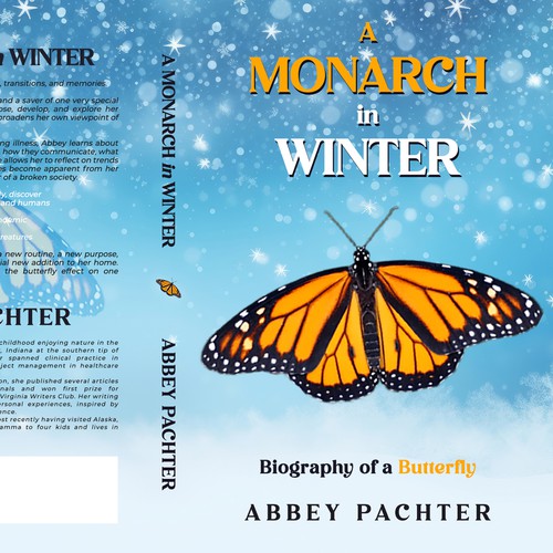 Butterfly book cover with the title 'A monarch in winter'