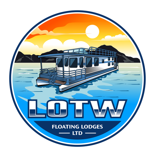 Country club logo with the title 'Emblem Logo Concept for Floating Lodges'