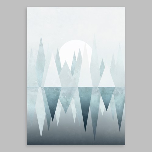 Canvas design with the title 'Scandinavian canvas art "Winter Lake"'
