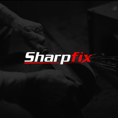 Toolbox logo with the title 'Logo concept for high quality knife sharpening tools.'
