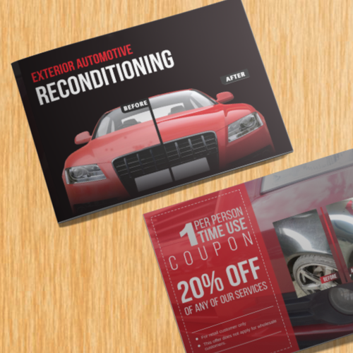 Publisher design with the title 'Unique Automotive Portfolio Booklet'