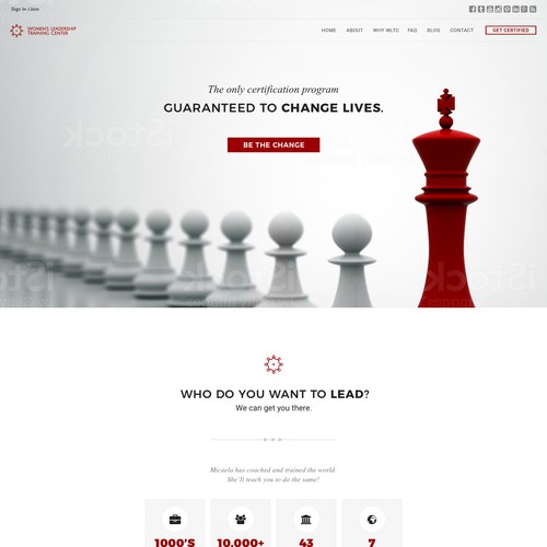 Bootstrap design with the title 'Women's Leadership Training Center'