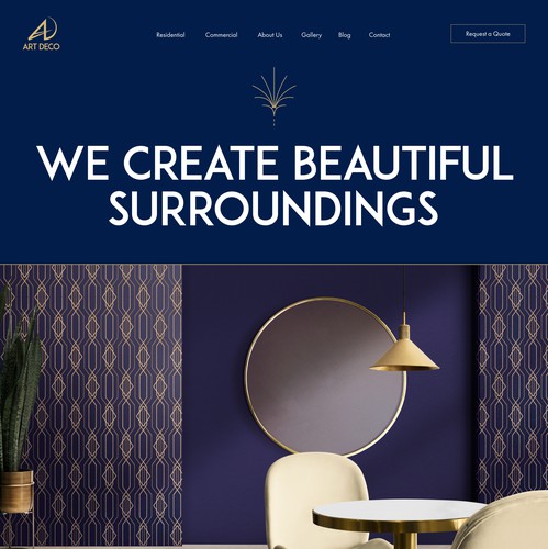Interior design website with the title 'Clean and modern website for Interioir company'