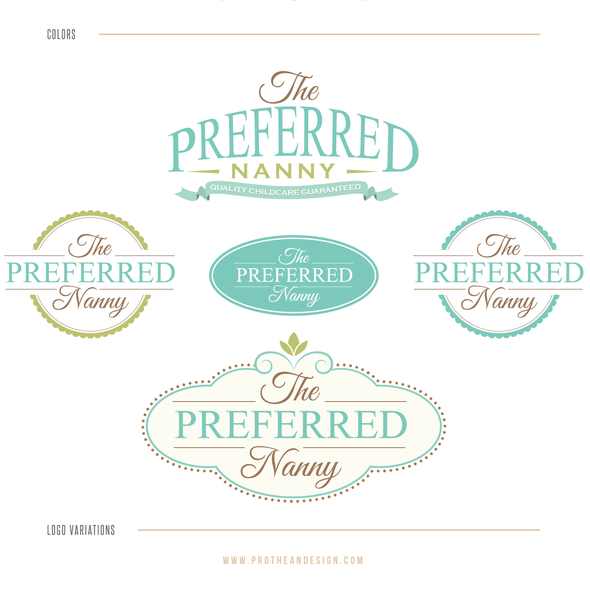 Beautiful logo with the title 'The Preferred Nanny'