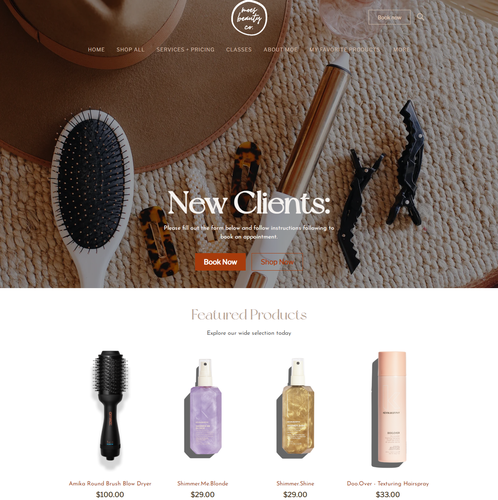 Hiking design with the title 'BRANDING & SQUARE ONLINE STORE | Design for Moe's Beauty'