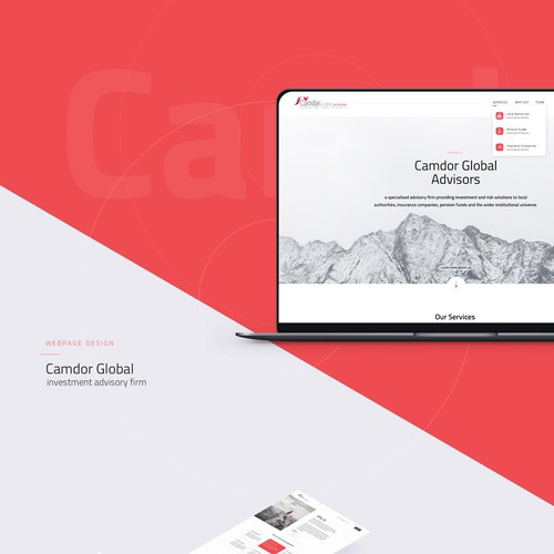 Agency website with the title 'Webdesign for Camdor'