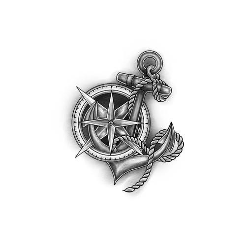 Path design with the title 'Anchor and tattoo design.'