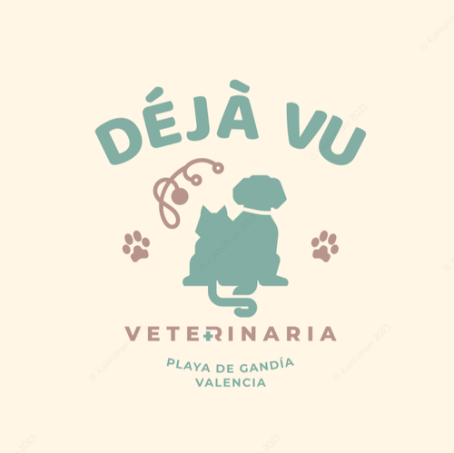 Infinity design with the title 'Logo design for Déjà Vu Veterinaria, a veterinary clinic in Valencia/Spain'