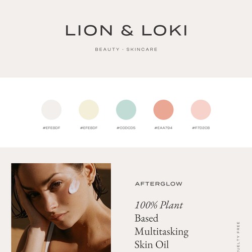 Beauty brand with the title 'Lion&Loki brand identity'