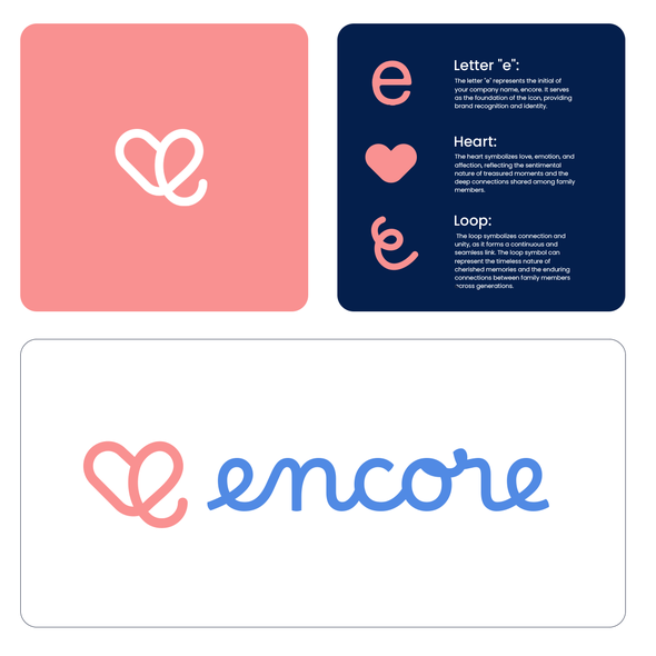 Love logo with the title 'encore'