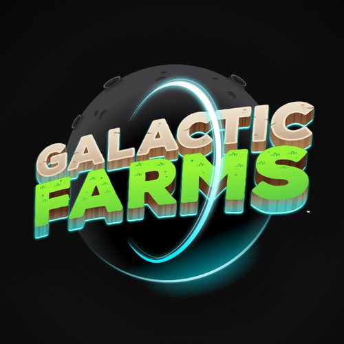 Sci-fi logo with the title 'Galactic Farms'