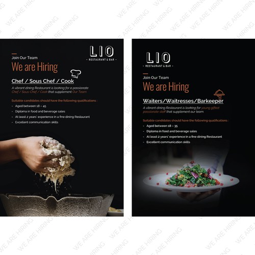 Hiring design with the title 'Poster Design'