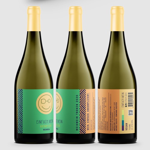 Celebration design with the title 'Wine label for Simple Wines'