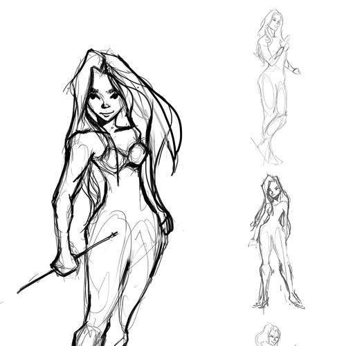 Concept art design with the title 'super hero character '