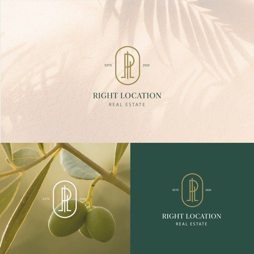 Olive tree design with the title 'Right Location '