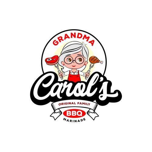 BBQ logo with the title 'Logo Grandma Carol BBQ'