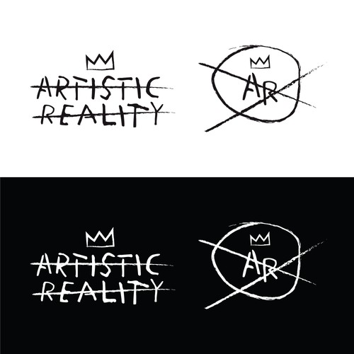 Brand mark logo with the title 'Basquiat Style Logo for Entertainment Company'