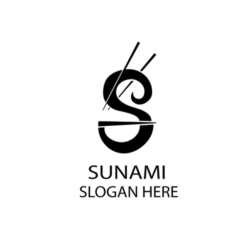 Chinese food logo with the title 'SUNAMI'