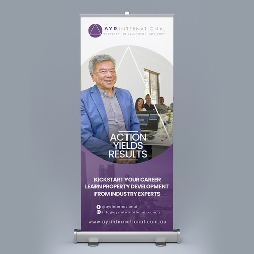 Property design with the title 'Roll up Banner for AYR International'