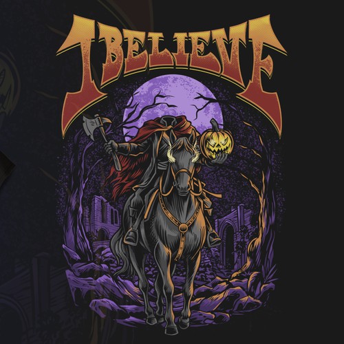 T-shirt with the title 'Legend Chasers: I Believe (in the Headless Horseman)'