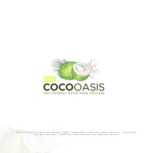 Coco logo with the title 'Logo for coconut water'