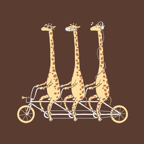 Funny t-shirt with the title 'Three Wise Giraffes'