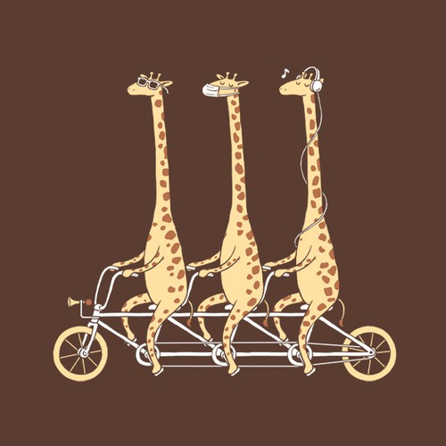 t shirt design get on my level with giraffe and dark green