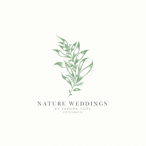Documentary logo with the title 'Simple natural logo for photographer Sabrina Tietz - NatureWeddings'