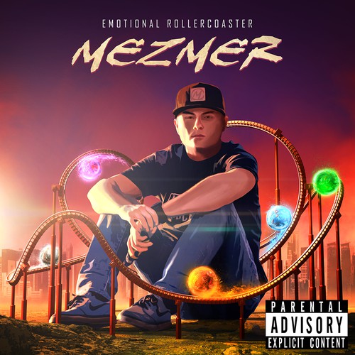 Hip hop design with the title 'Emotional Rollercoaster - Album Cover'