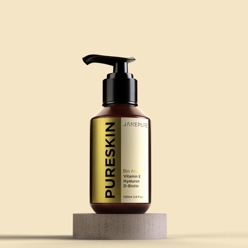 Beauty label with the title 'Label Design - Pureskin Janepure'