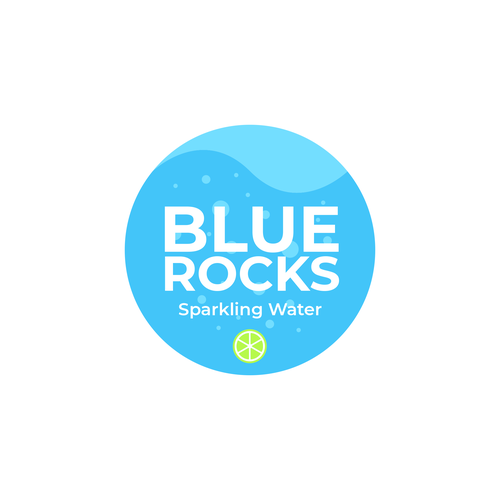 Sparkling logo with the title 'Logo "Blue Rocks"'