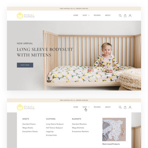 Branding website with the title 'Premium Organic Baby Brand'