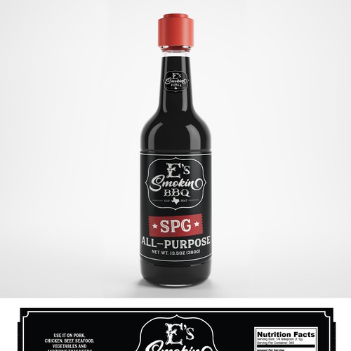 Barbeque packaging with the title ' label design project'