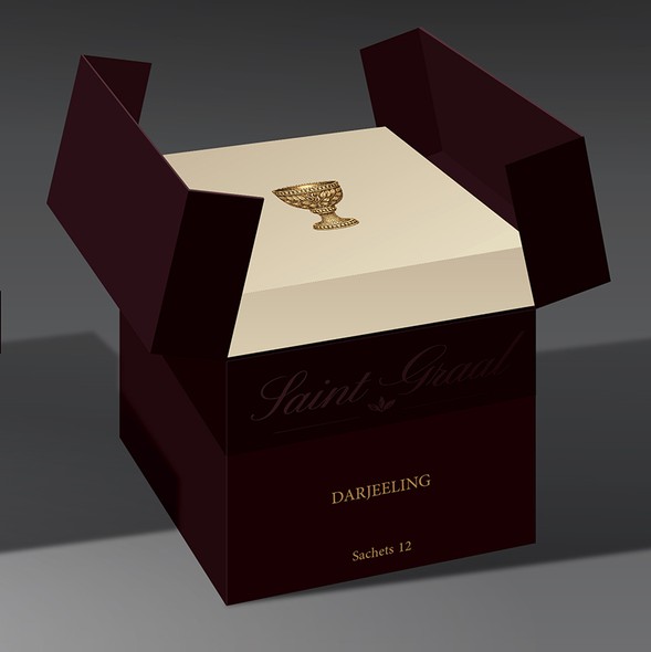 Gold foil packaging with the title 'Luxury Tea Packaging Design | Premium Box & Brand Experience'