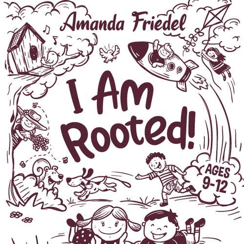 Kids book cover with the title 'I Am Rooted book cover artwork'