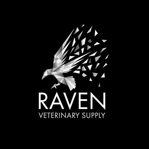 Raven logo with the title 'Logo for veterinary supply store'