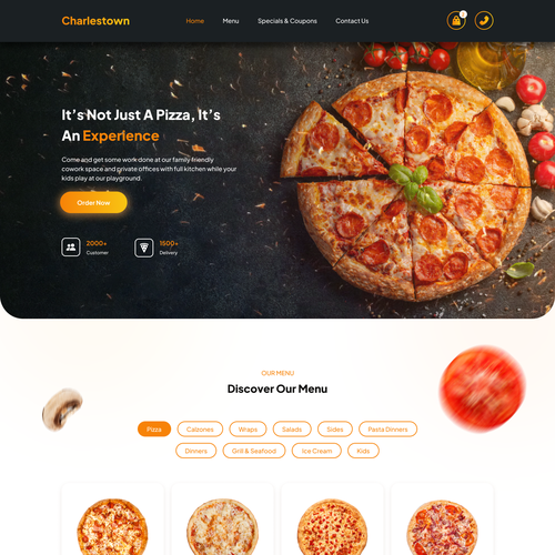 Italian Pizza Web Banner / Lading Page UI