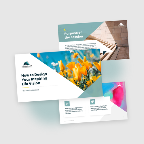 Class design with the title 'Fresh and Clean Presentation Template for the Leaderpath'