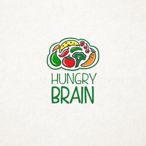 Hungry logo with the title 'Logo concept for Hungry Brain'
